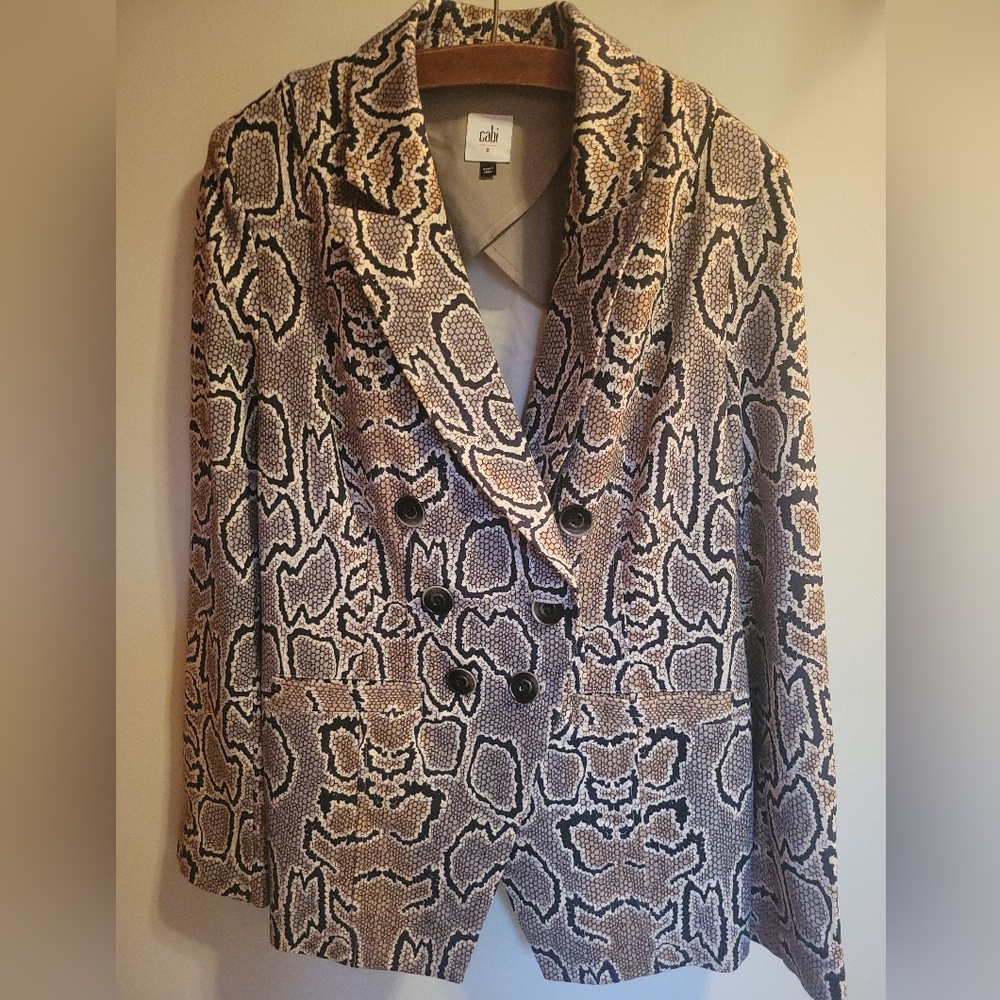 Cabi Women's Animal Print Blazer - Brown and Black